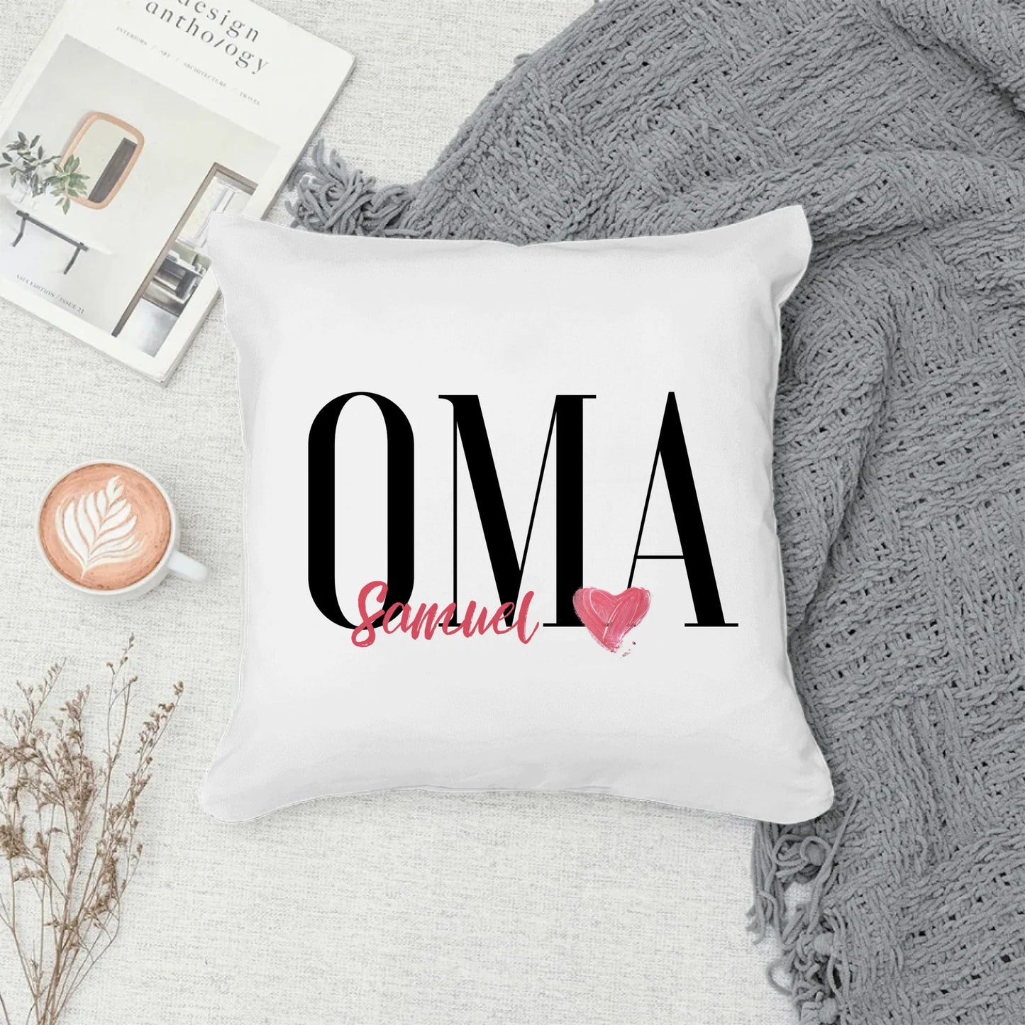 Personalisiertes Oma Kissen mit Namen der Enkelkinder Little Mathilda Little Mathilda Kissen