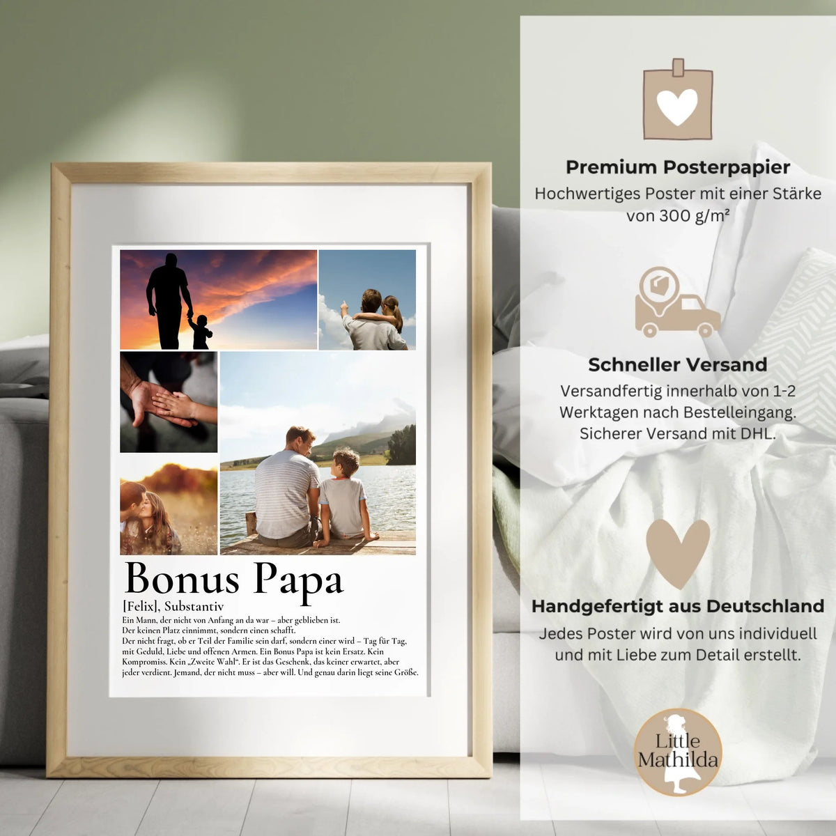 Bonus Papa- Personalisiertes Poster mit Fotos Little Mathilda Little Mathilda Poster