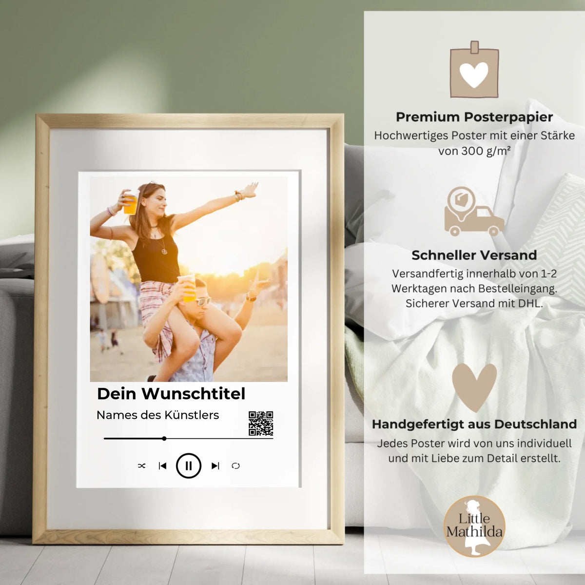 Personalisierte Poster mit Lieblingssong und Wunschfoto Little Mathilda Little Mathilda Poster