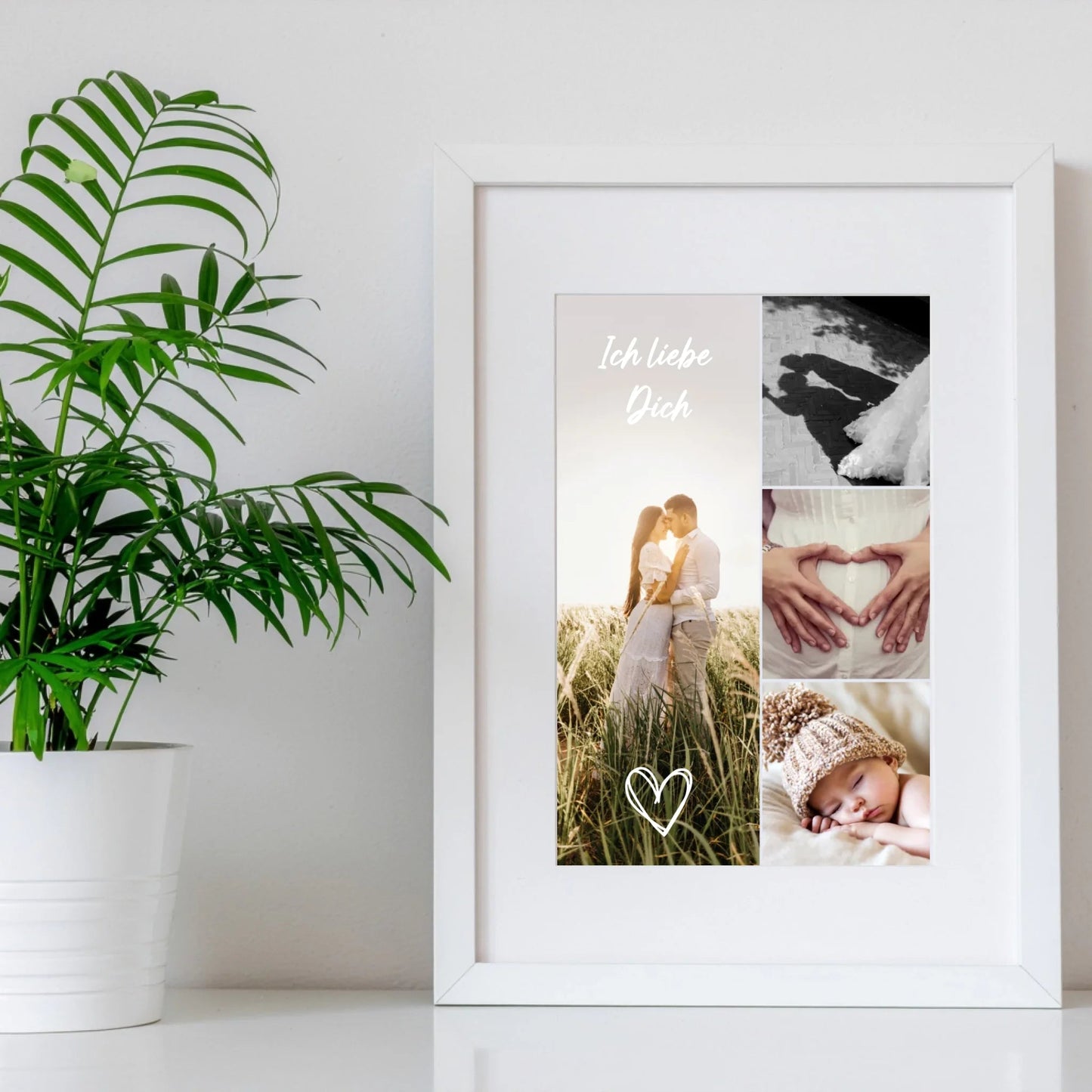 Personalisiertes Familienposter „Ich liebe dich“ – 4 Wunschfotos Little Mathilda Little Mathilda Poster