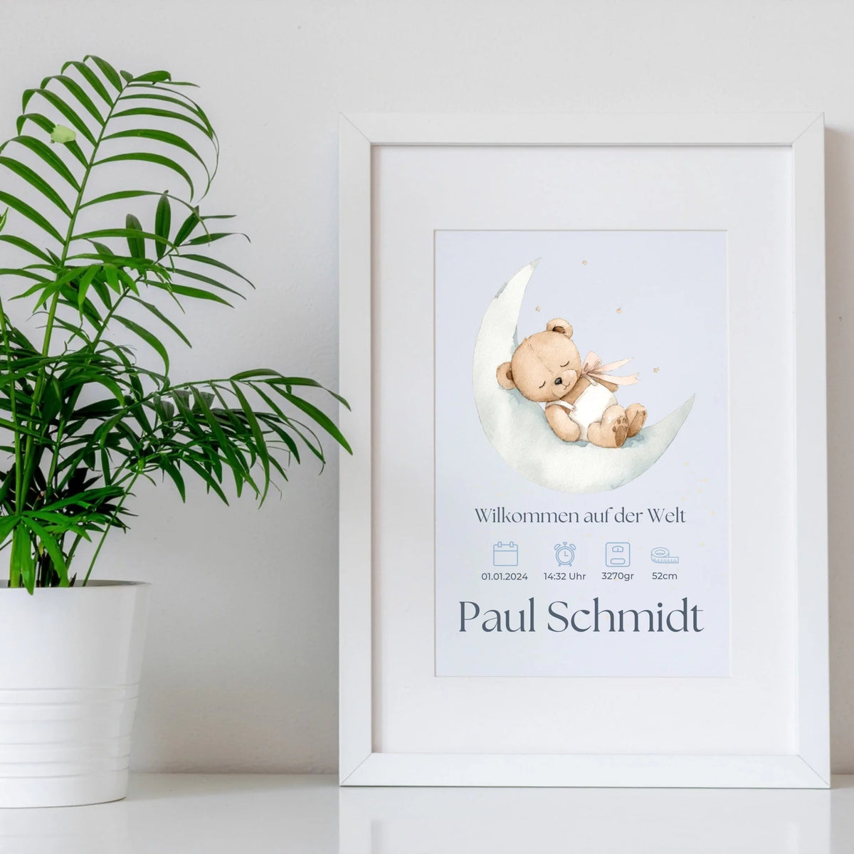 Personalisiertes Geburtsposter mit Namen & Geburtsdaten - „Willkommen auf der Welt“ Little Mathilda Little Mathilda Poster