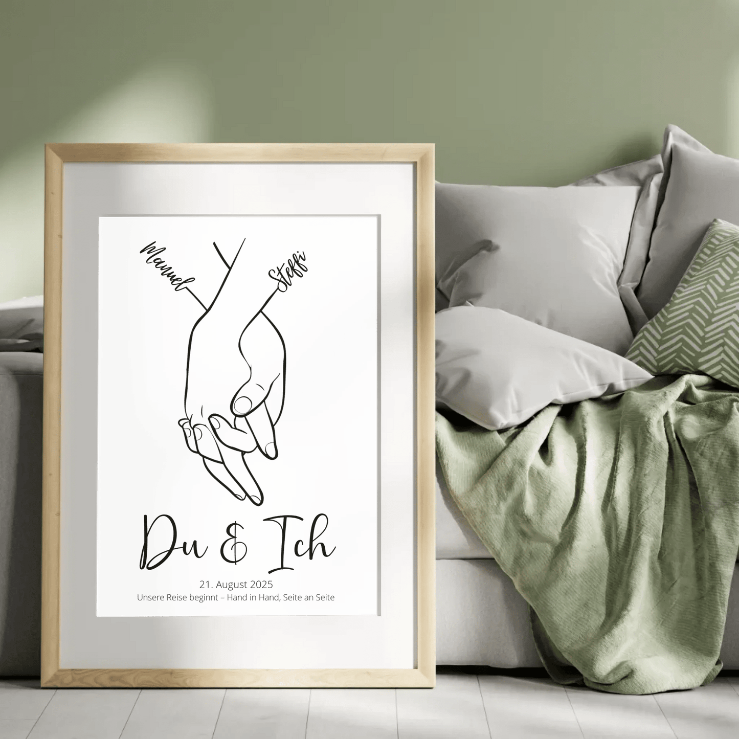 Personalisiertes Hochzeitsposter: Hand in Hand - Du & Ich Little Mathilda Little Mathilda Poster