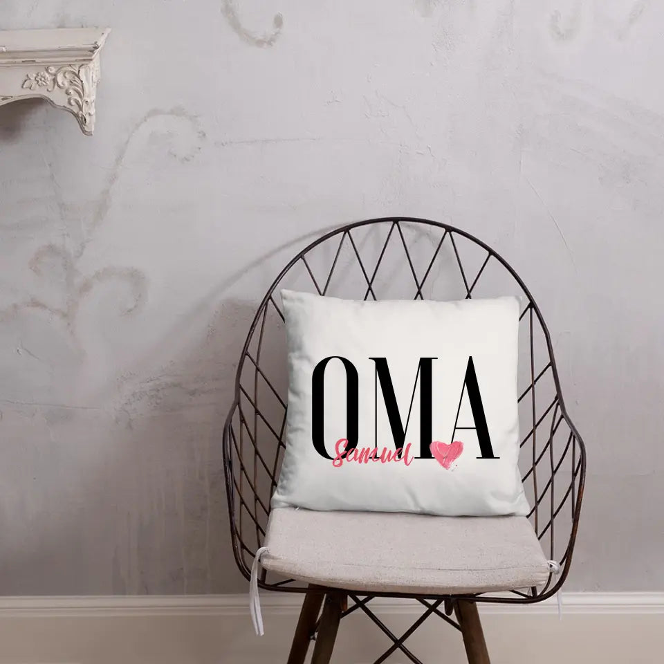 Oma Kissen mit Namen der Enkelkinder