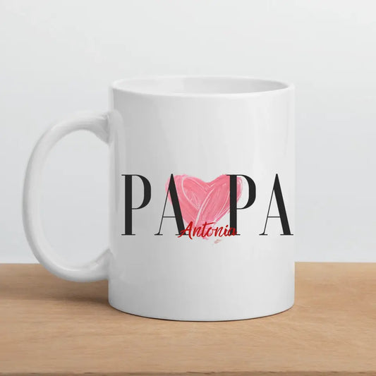 Keramik Tasse Papa Tasse personalisiert mit Namen der Kinder Little Mathilda