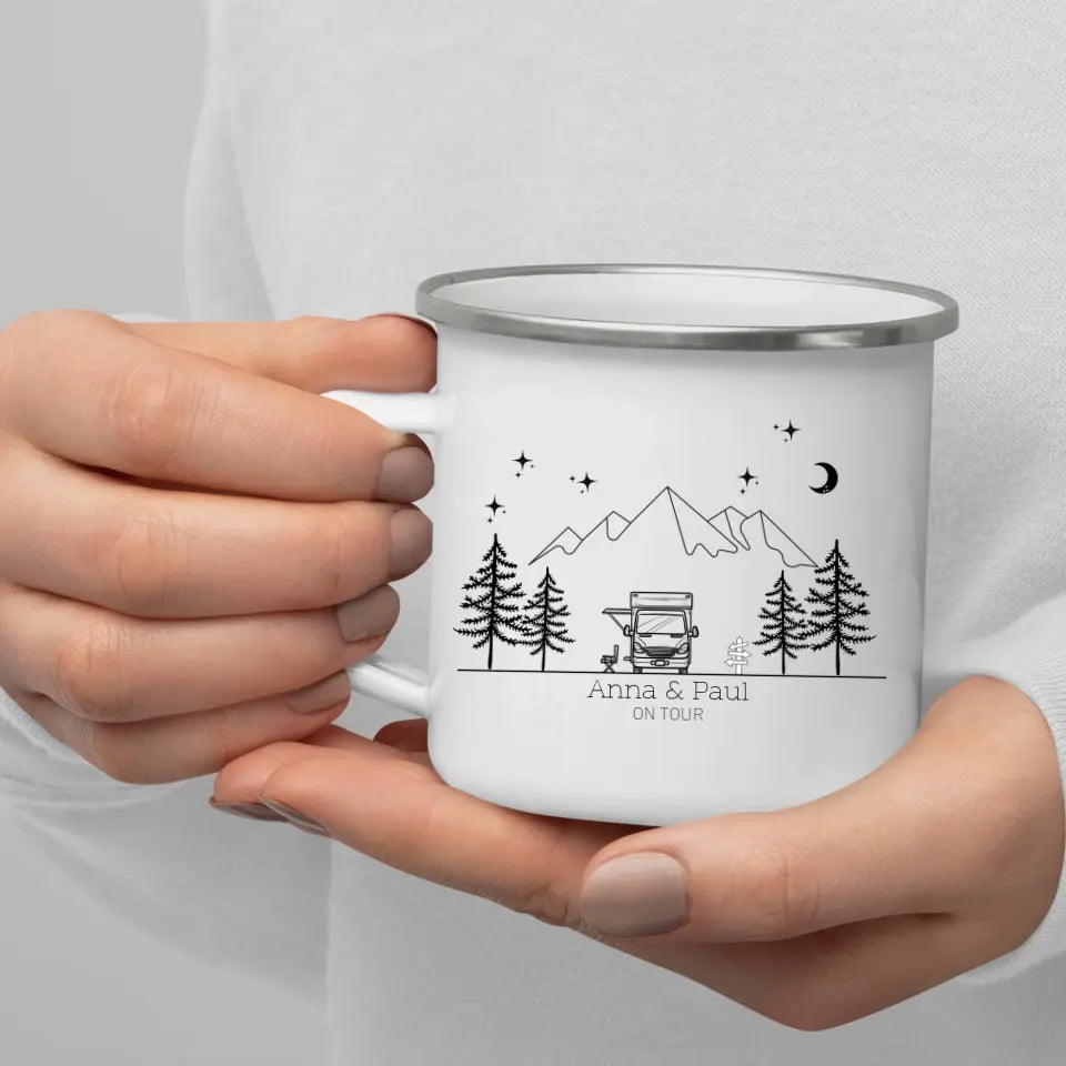 Emaille Camping Tasse Wohnmobil