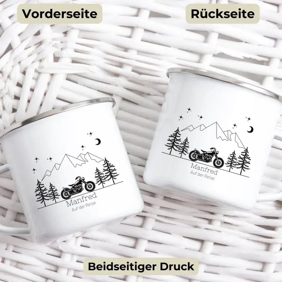Retro Motorrad Camping Tasse