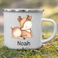 Emaille Kindertasse Waldtiere mit Namen