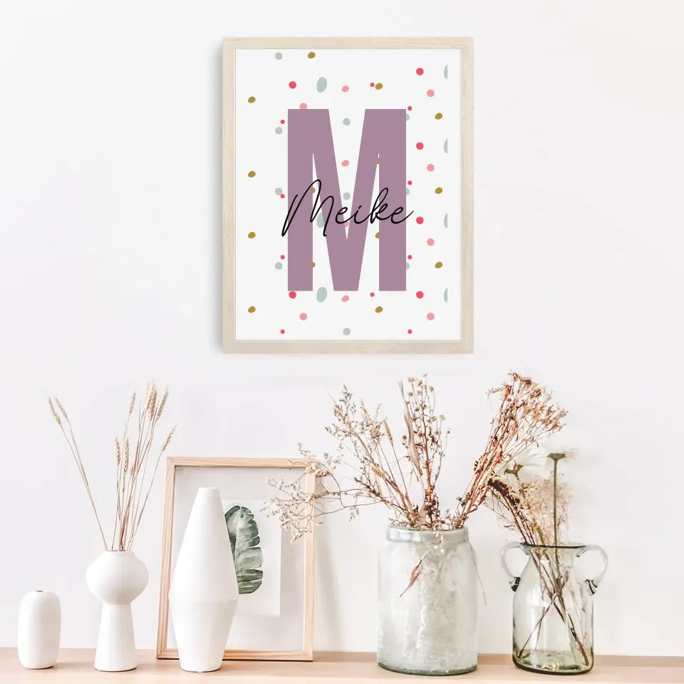 Personalisiertes Kinderzimmerposter mit Namen