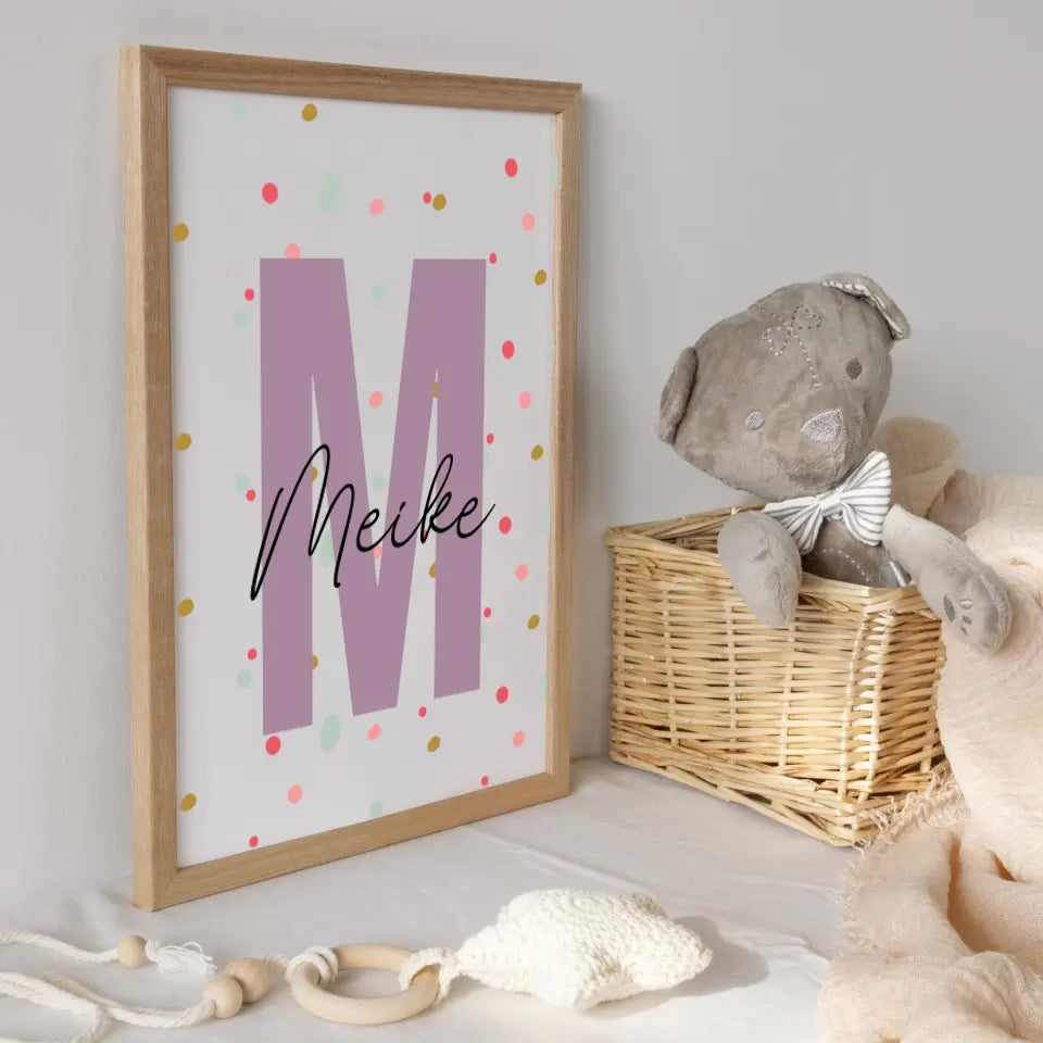 Personalisiertes Kinderzimmerposter mit Namen