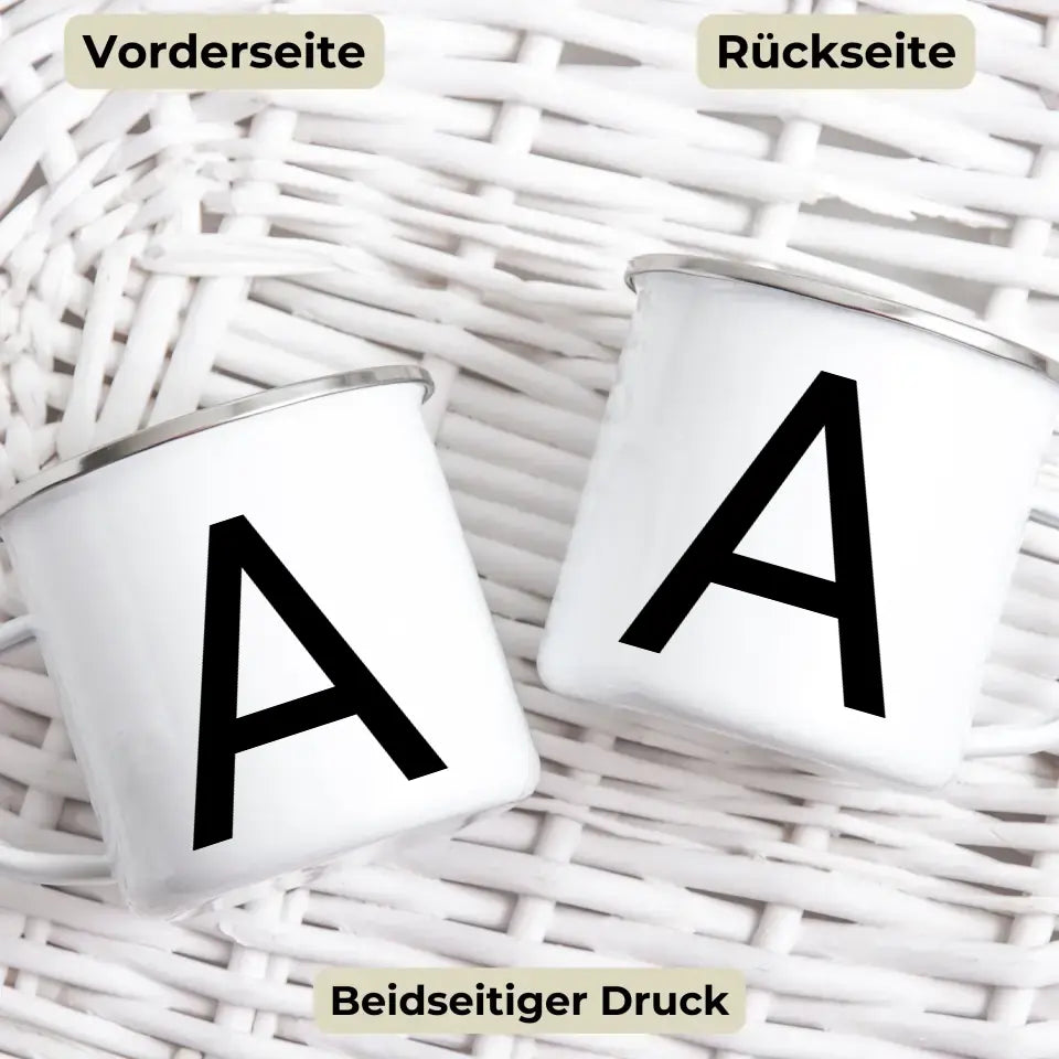 Minimalistische Buchstabentasse