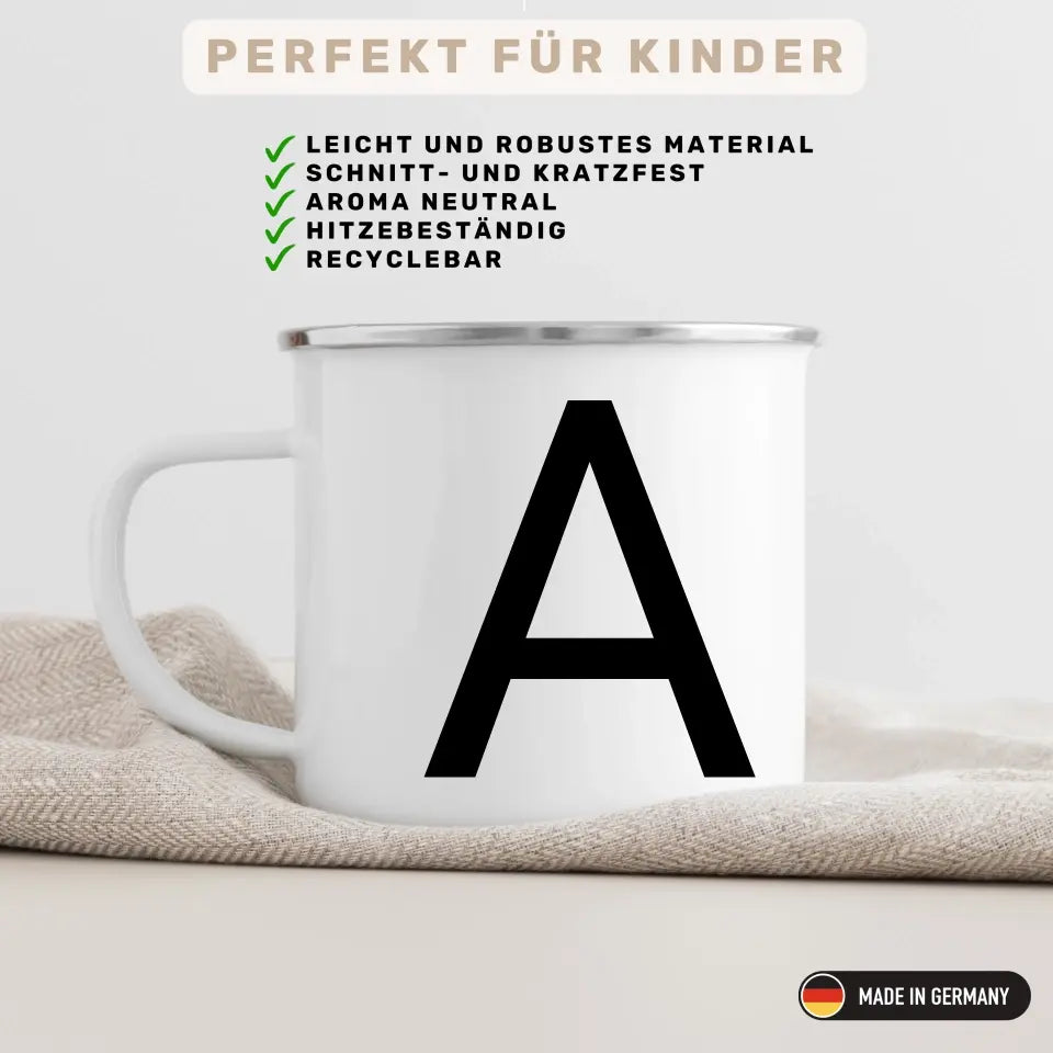 Minimalistische Buchstabentasse