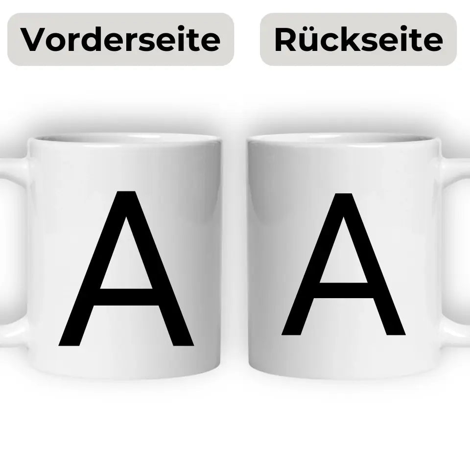 Minimalistische Buchstabentasse