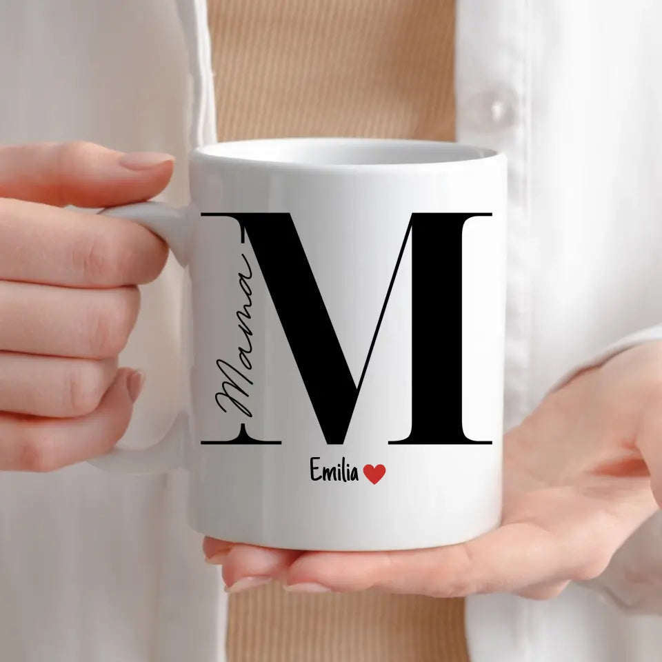 Mama Tasse mit Namen der Kinder