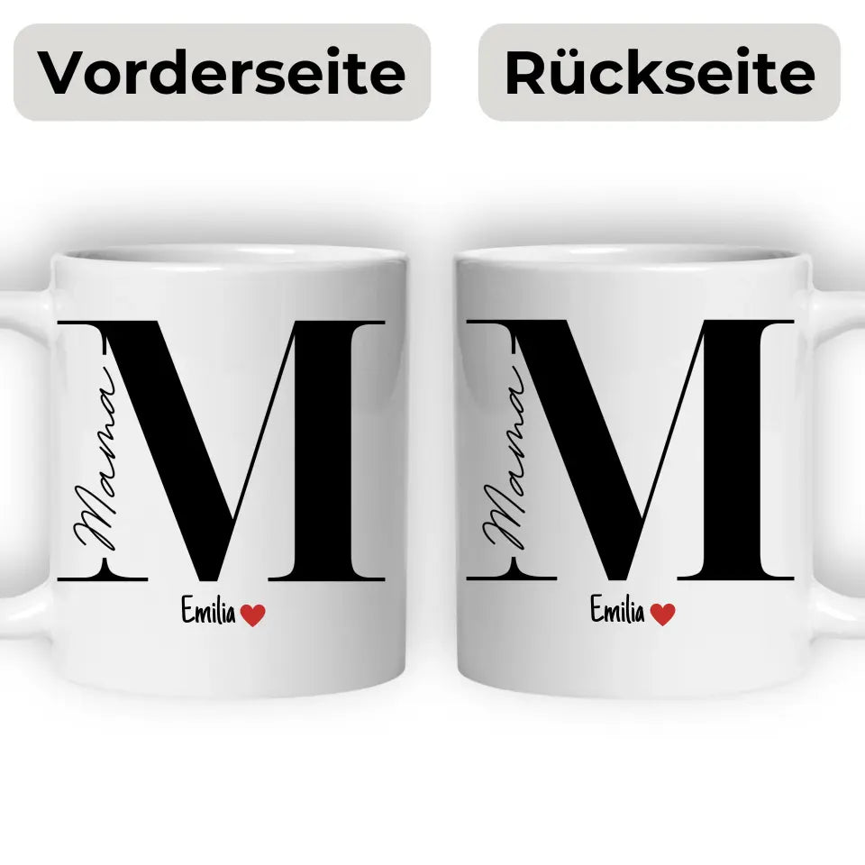 Mama Tasse mit Namen der Kinder