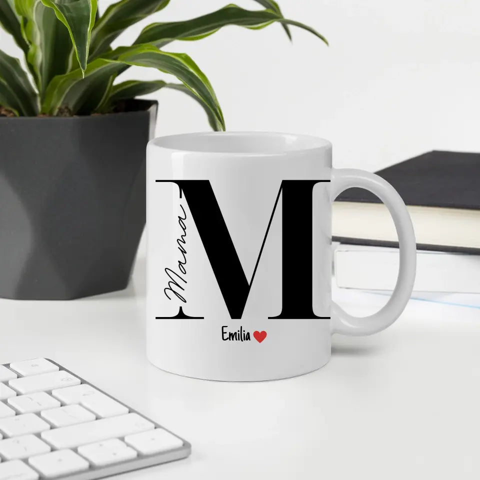Mama Tasse mit Namen der Kinder