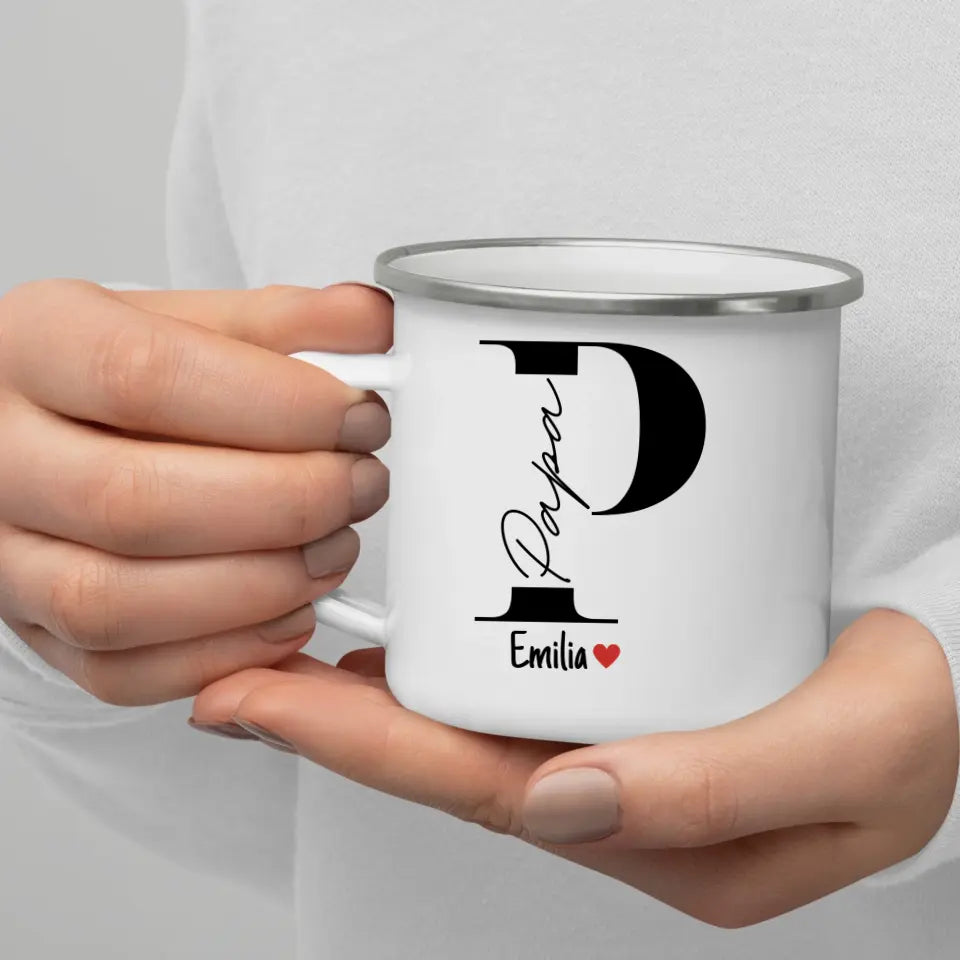 Papa Tasse mit Namen der Kinder