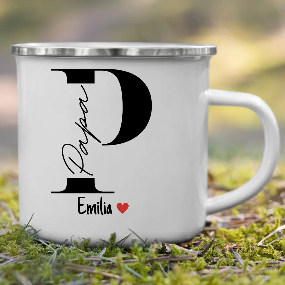 Papa Tasse mit Namen der Kinder