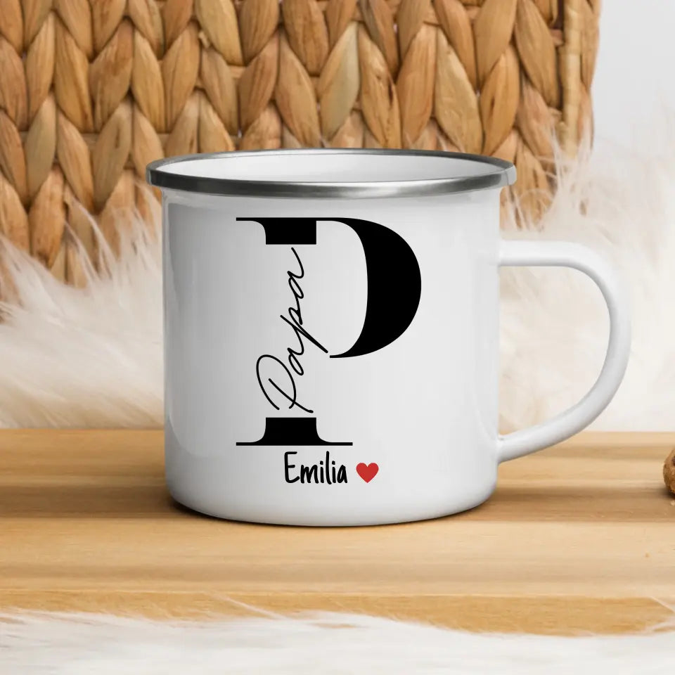 Papa Tasse mit Namen der Kinder