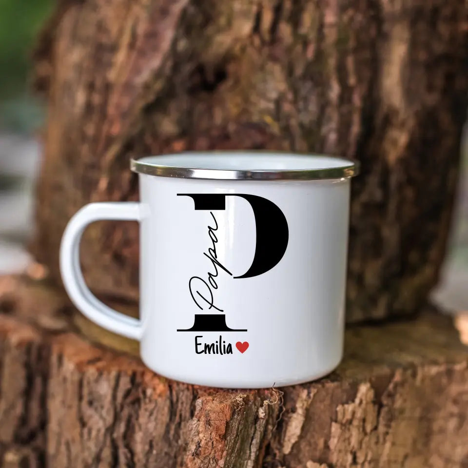 Papa Tasse mit Namen der Kinder