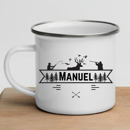 Jäger- und Angler Tasse mit Namen