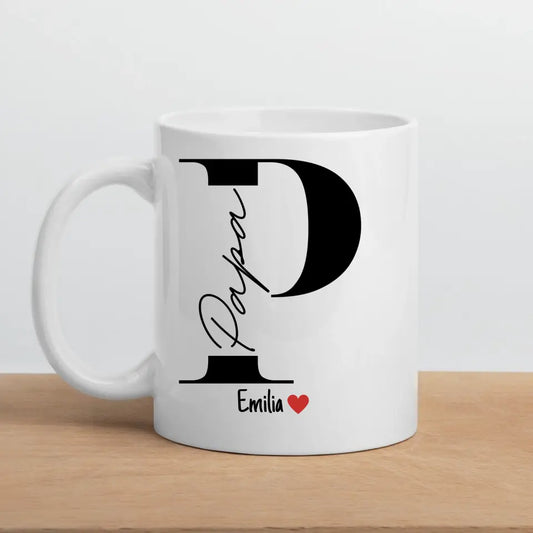 Papa Tasse mit Namen der Kinder
