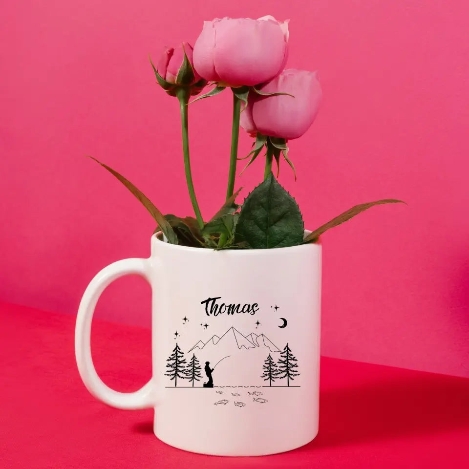 Emaille Angler Tasse "Petri Heil"