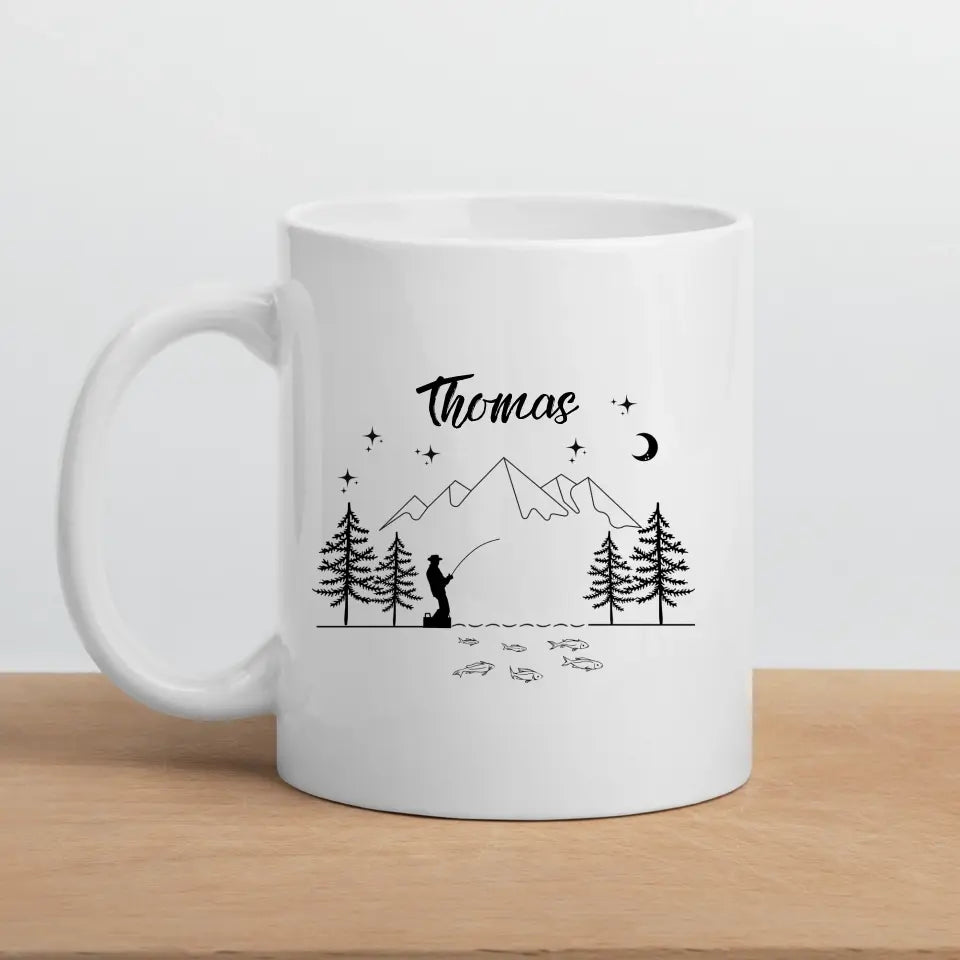 Emaille Angler Tasse "Petri Heil"