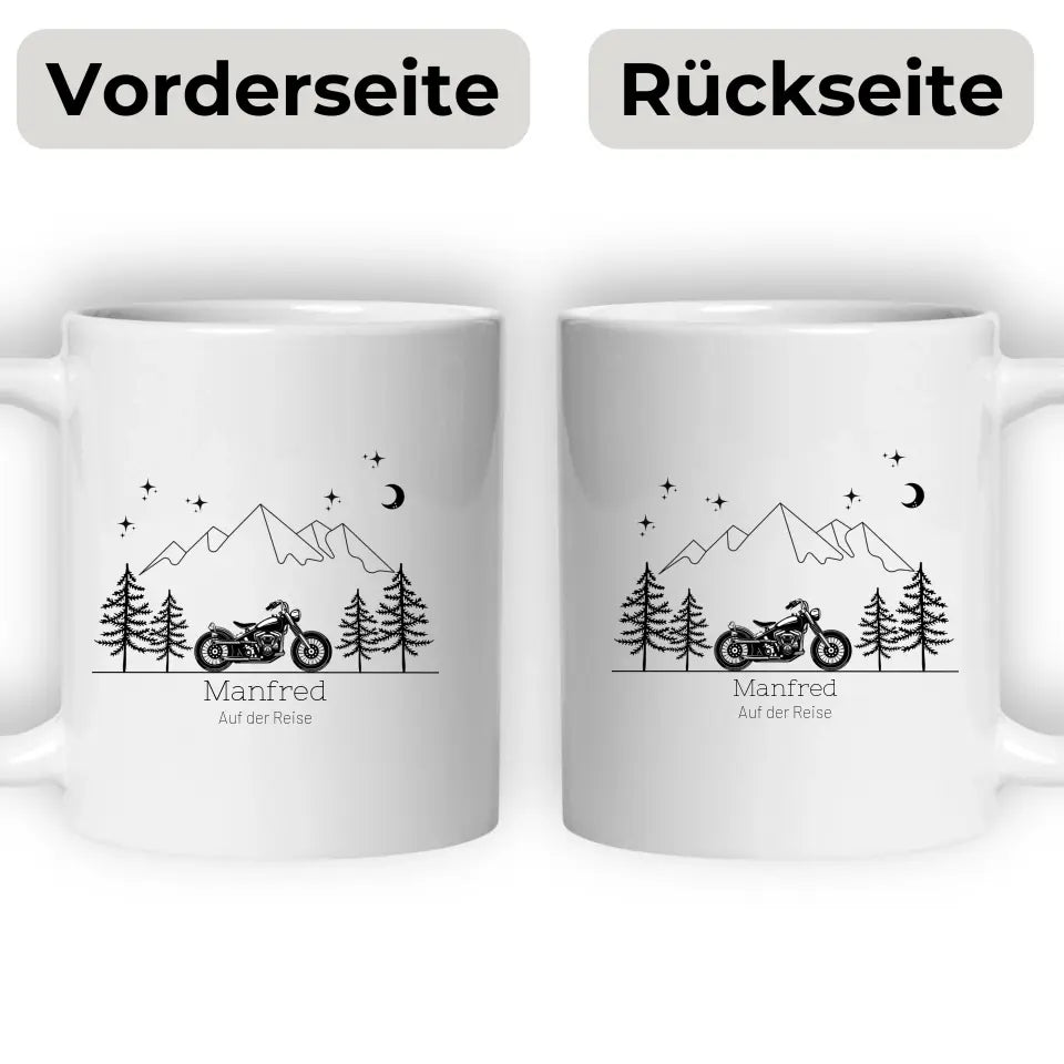 Retro Motorrad Camping Tasse