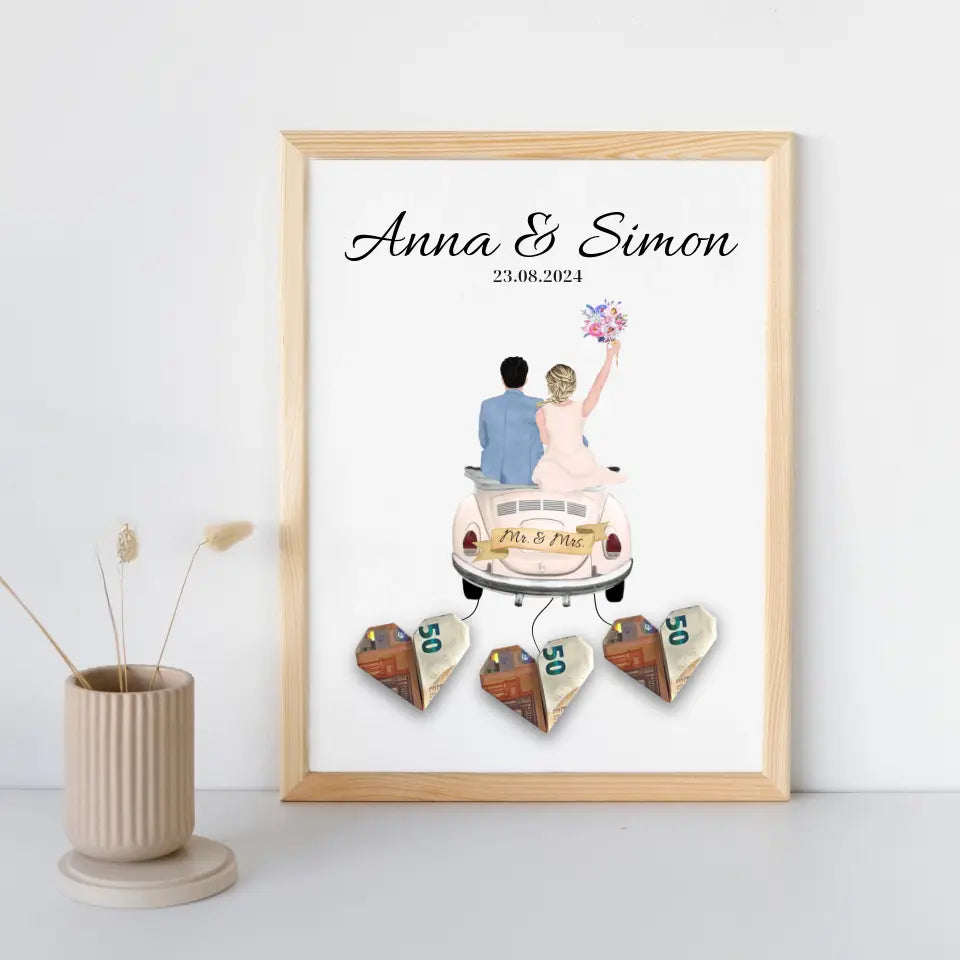Personalisiertes Hochzeitsposter als Geldgeschenk
