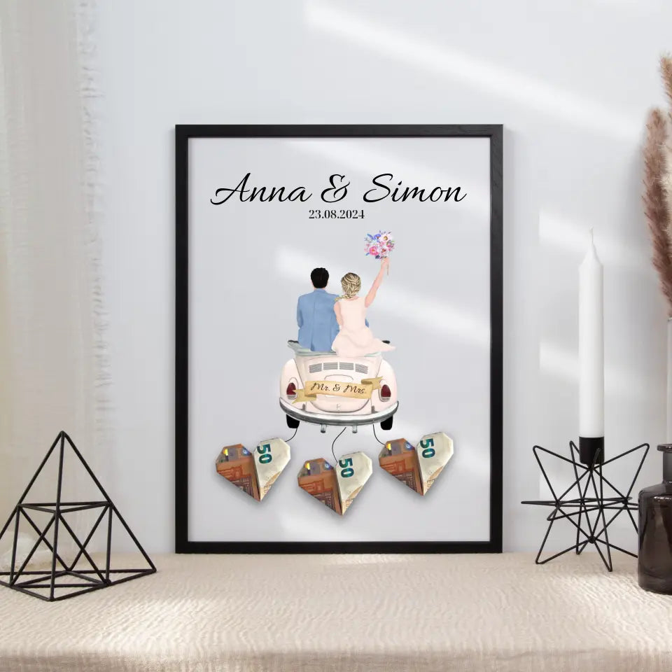 Personalisiertes Hochzeitsposter als Geldgeschenk