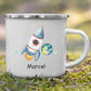 Personalisierte Emaille Kindertasse Raketenflieger