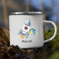 Personalisierte Emaille Kindertasse Raketenflieger