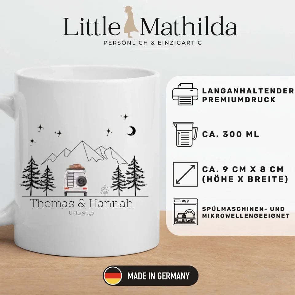 Emaille Tasse "Aquarell Camper"