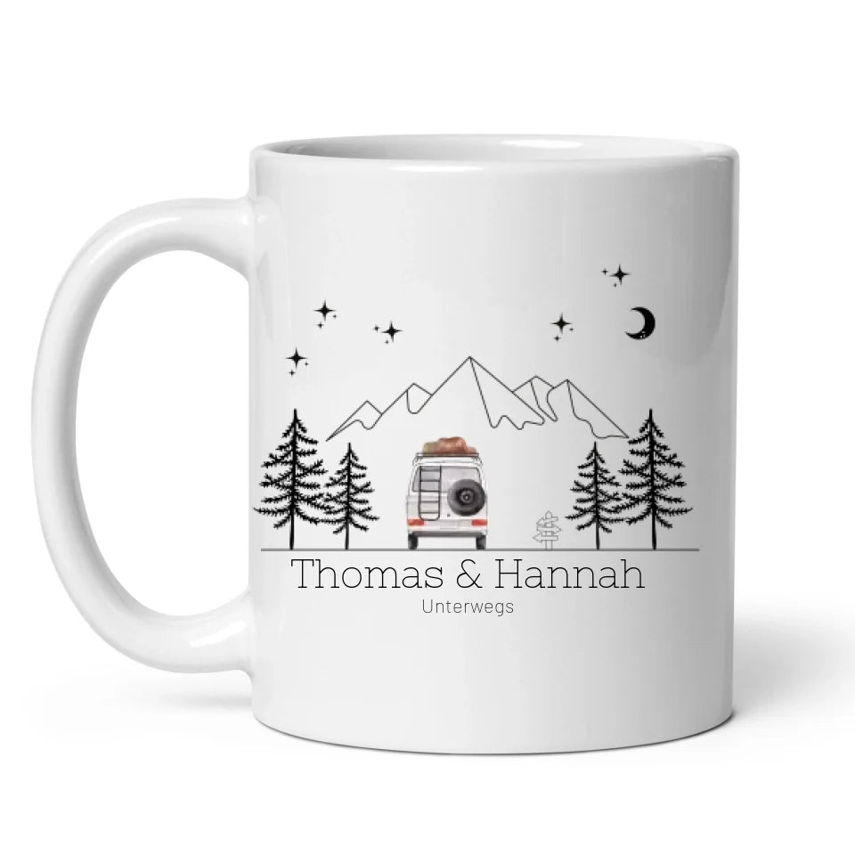 Emaille Tasse "Aquarell Camper"