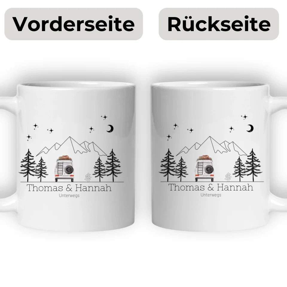 Emaille Tasse "Aquarell Camper"