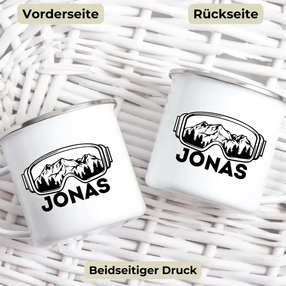 Skifahrer Tasse mit Namen
