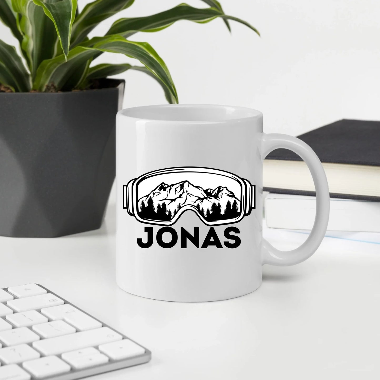Skifahrer Tasse mit Namen
