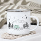 Emaille Tasse "Grüner Hippie"