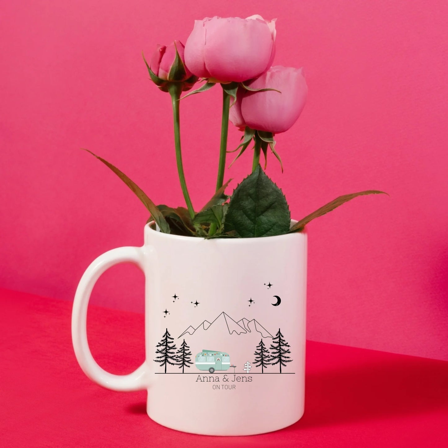 Emaille Tasse "Grüner Hippie"