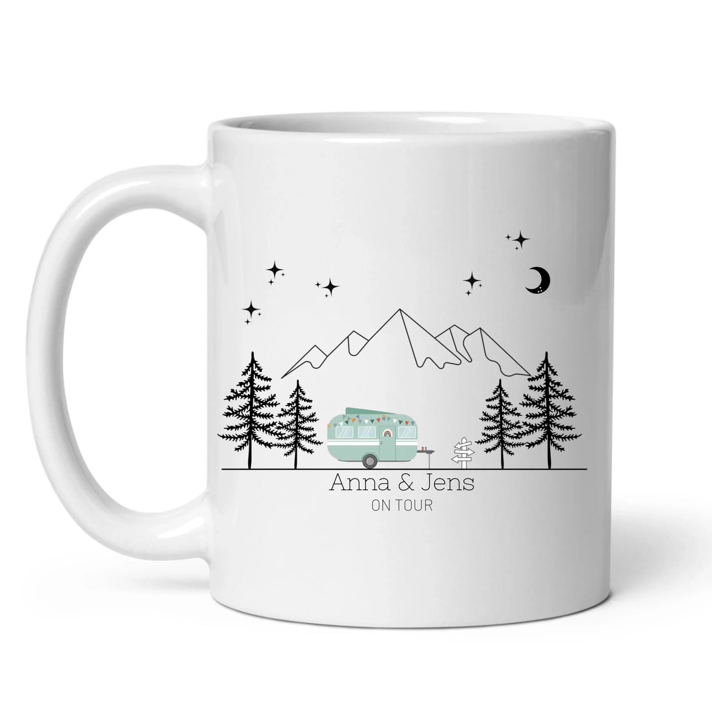 Emaille Tasse "Grüner Hippie"