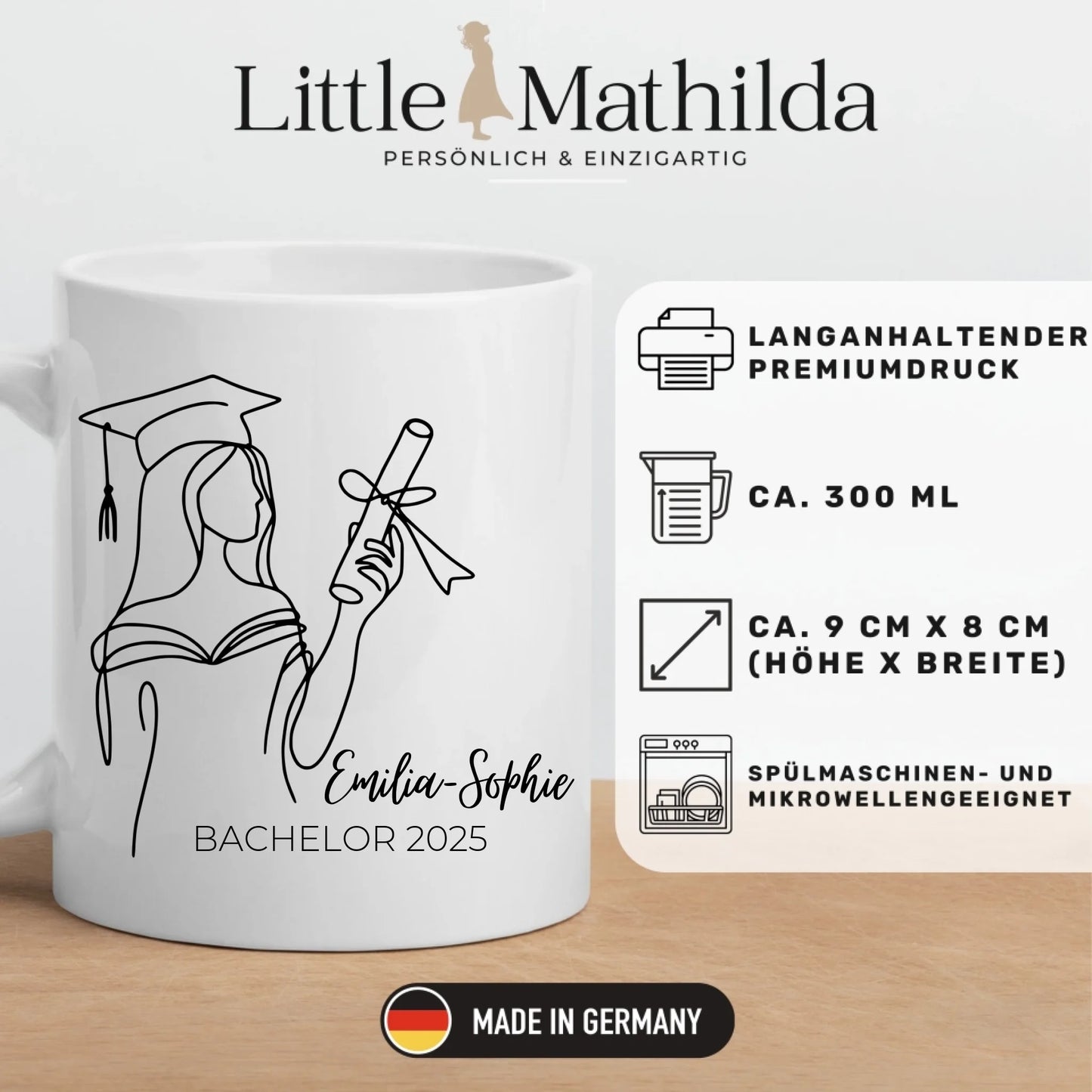 Tasse de remise de diplôme personnalisée 2025
