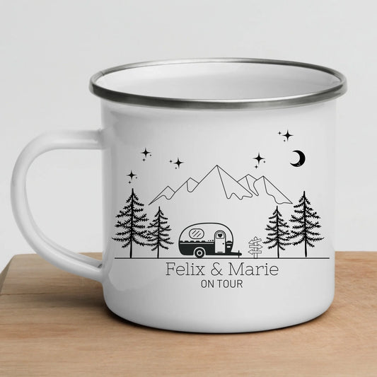 Emaille Camping Tasse Liebesanhänger