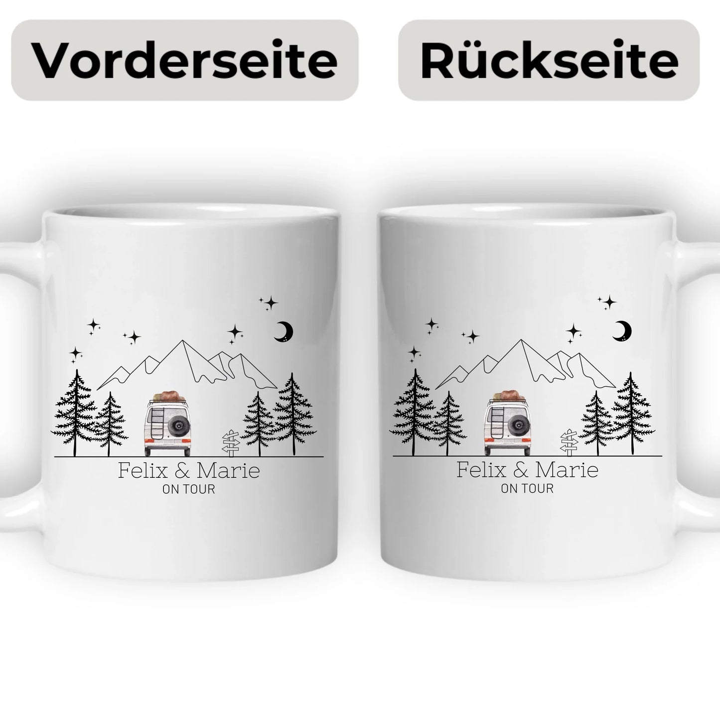 Emaille Tasse "Aquarell Camper"