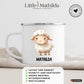 Personalisierte Kindertasse Schaf mit Namen
