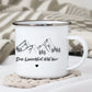 Emaille Tasse mit Camping-Zitaten