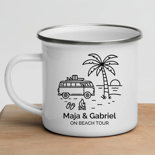 Emaille Camping Tasse Sommerurlaub