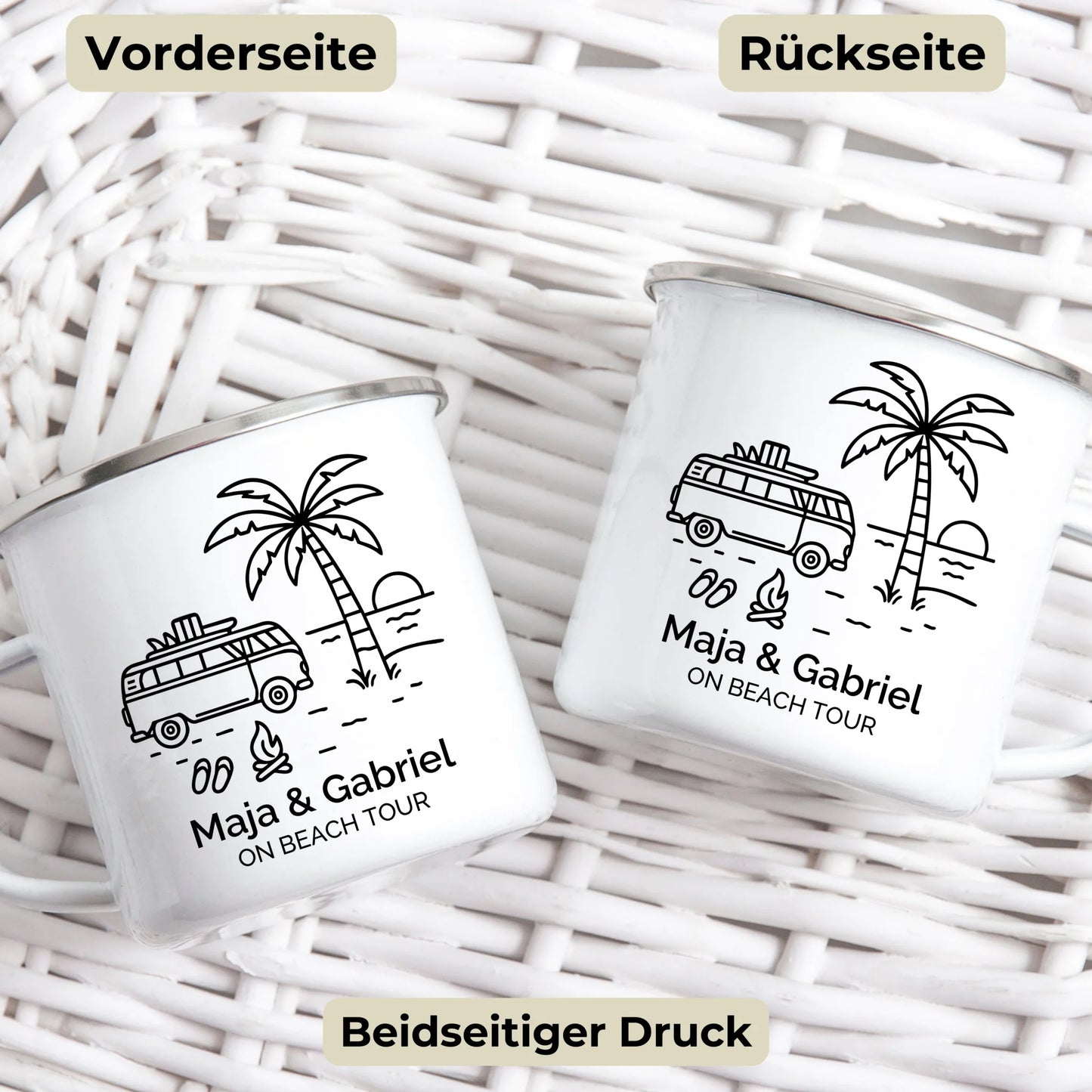 Emaille Camping Tasse Sommerurlaub