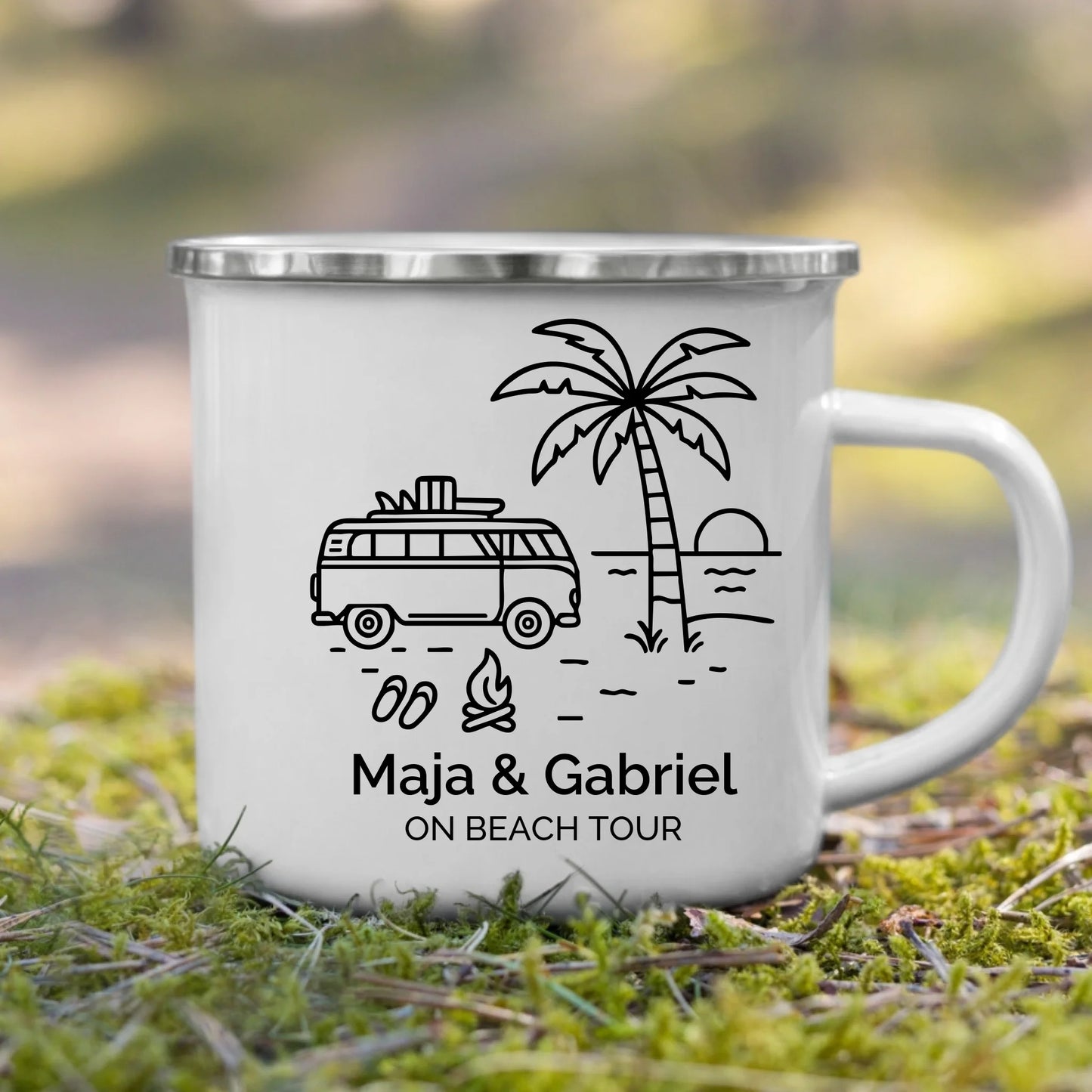 Emaille Camping Tasse Sommerurlaub