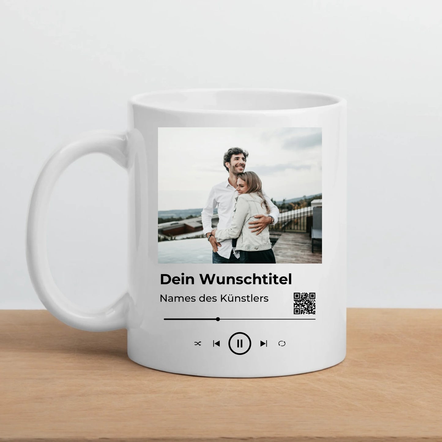 Personalisierte Keramik Tasse mit deinem Lieblingsong