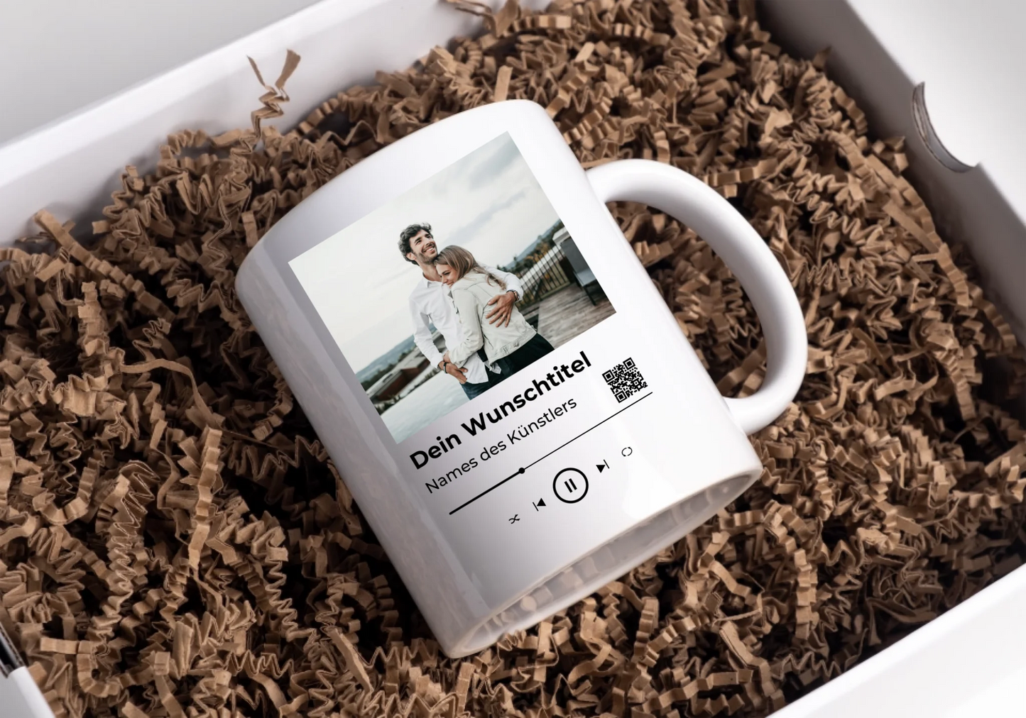 Personalisierte Keramik Tasse mit deinem Lieblingsong